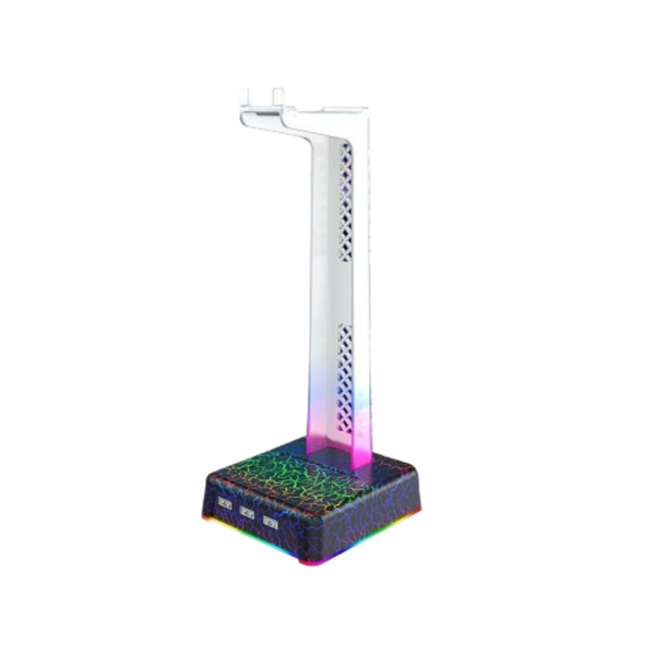 RGB Headset Stand with 3 USB Ports - Gaming Headphone Display Holder