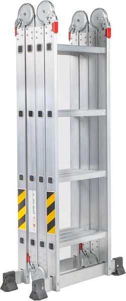 Aluminum Extension Ladder - Heavy-Duty, 16-Step, 4.9m Foldable