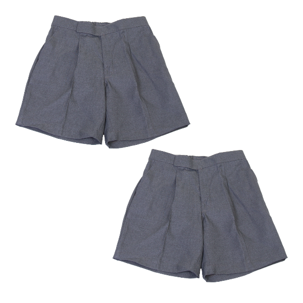 Boys School Shorts - Grey 2 pack