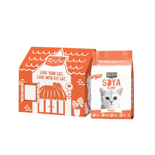 Kit Cat Soya Clump Cat Litter - Soya Clump Peach Bulk Unit (6 x 7L)