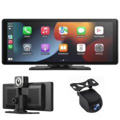 10.26" Portable CarPlay Screen - Dual 1080P Cameras, Wireless, IPS