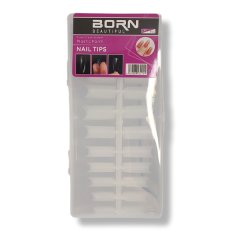 Square – Long French Cover Soft Gel Clear Matte Nail Tips – 240 Piece – Box