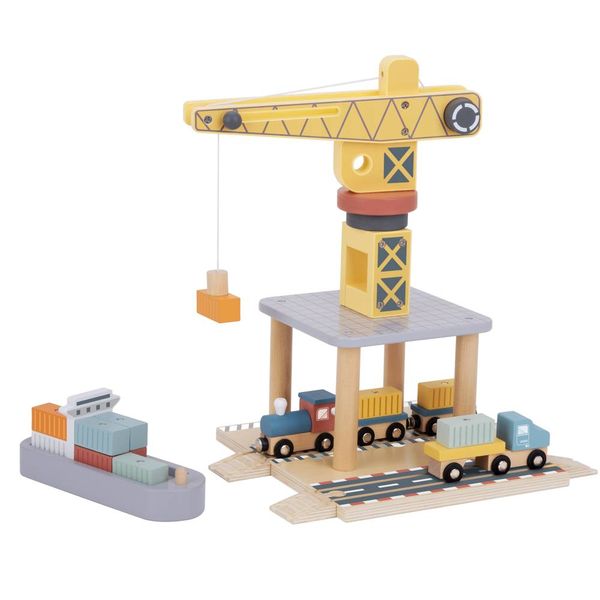 TookyToy Pretend Play Port Crane Toy Set