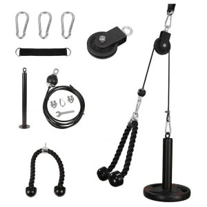 Cable Pulley System LAT Pull Down Gym Adjustable Triceps Workout Rope