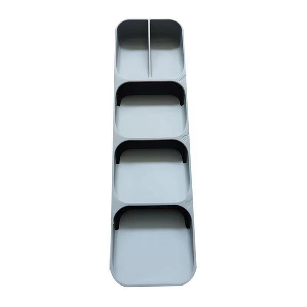 Compact Smart Kitchen Cutlery Drawer Organizer Spoon Fork Storage Tray-Grey