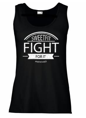 SweetFit- Fight For It Ladies Black Vest