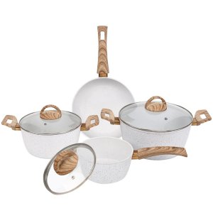 7 Piece Forged Alluminium Coconut Cookware Set