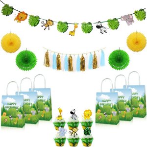 Birthday Party DIY Balloon Banner Decoration Set - Wild One Jungle