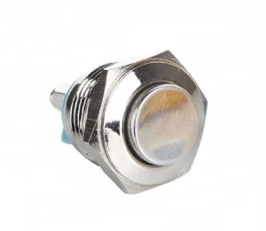Push Button, High Round, Antwire, 16mm Stainless Steel Metal