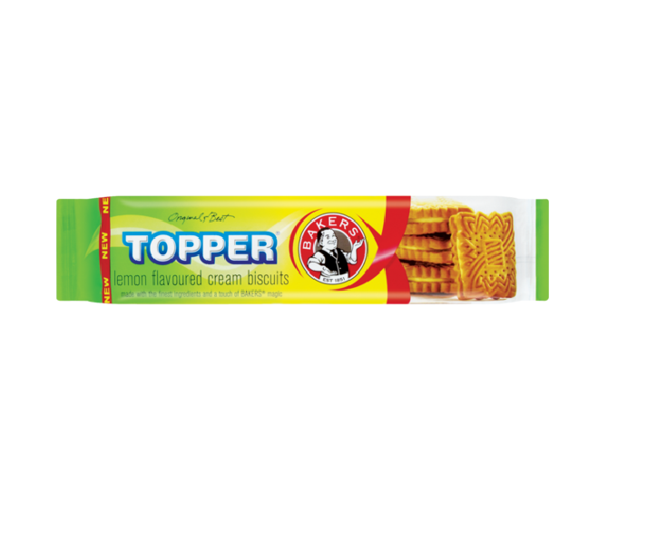 Bakers Topper Lemon Biscuits 12 x 125g - Lemon Cream Sandwich Biscuits