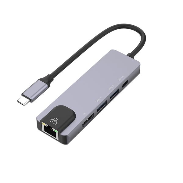 5 In 1 USB-C Multi-Function Docking Station Hub HDMI/RJ45 USB x2 USB-C Zam