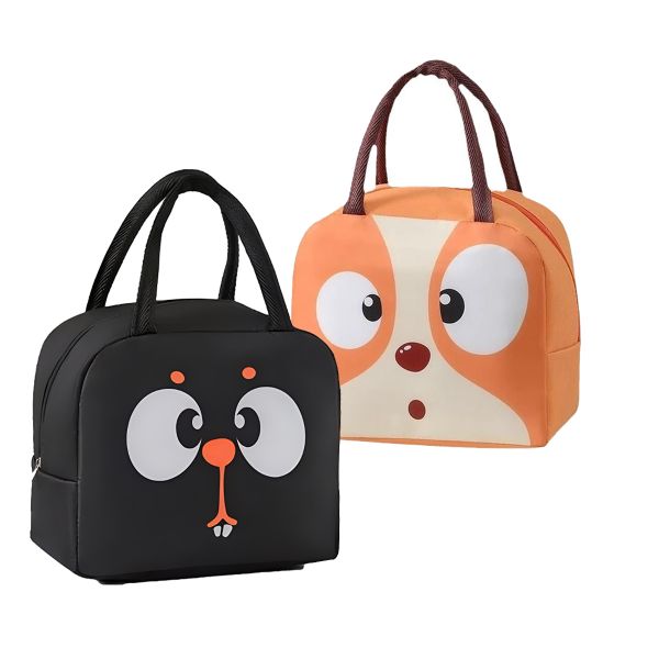 2-Pack Cartoon Insulated Lunch Bags Picnic Bag Cartoon Tote Bag - 2Pack