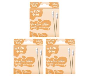 The Eco Gang Bamboo Ear Buds - White Spiral (300 Pieces)