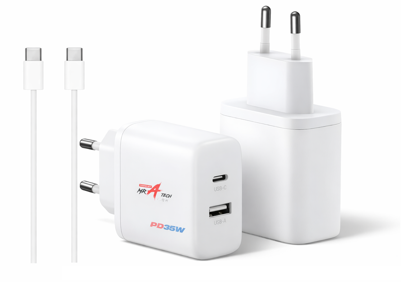 35W USB-C Charger, 2-Port Fast Charger PPS USBC Power Supply GaN Charger