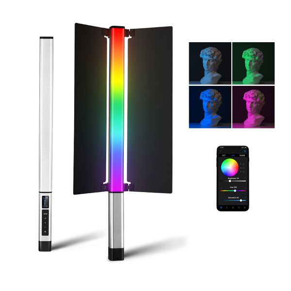 Neewer CL124II 16W RGB-WW LED Constant Light Stick Wand with Barndoors