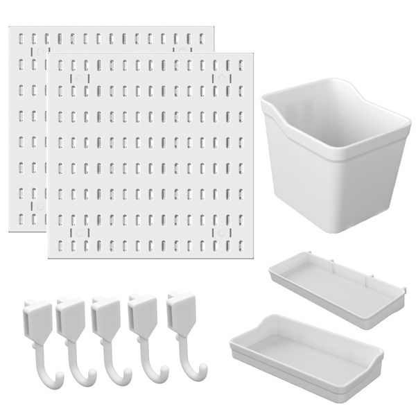 11-Piece Pegboard Set with Various Accessories