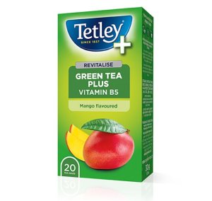 Tetley Mango-flavoured Green tea with Vitamin B5 - 12x20 teabags
