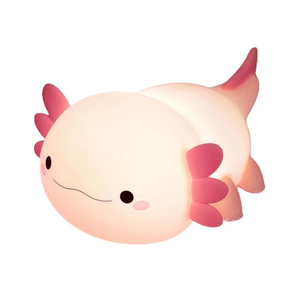 Cute Axolotl Silicone Night Light-Rechargeable Animal Lamp For Kids&amp;Babies