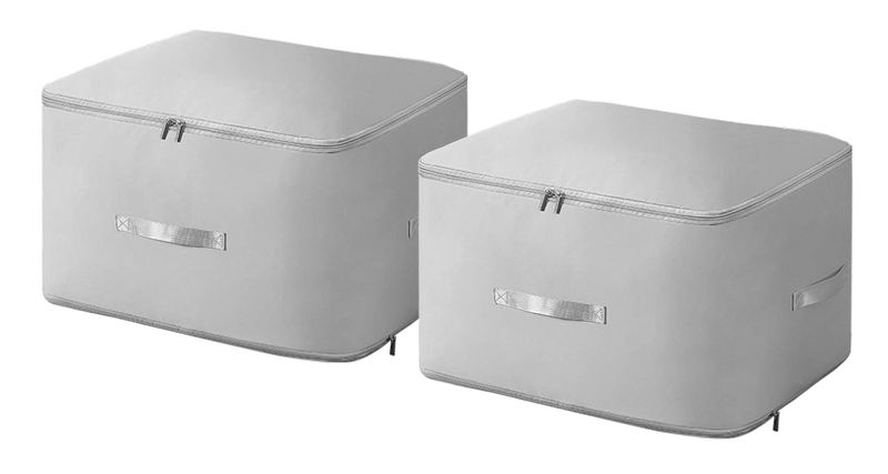 2 Pack Self Compression Storage Bags Grey