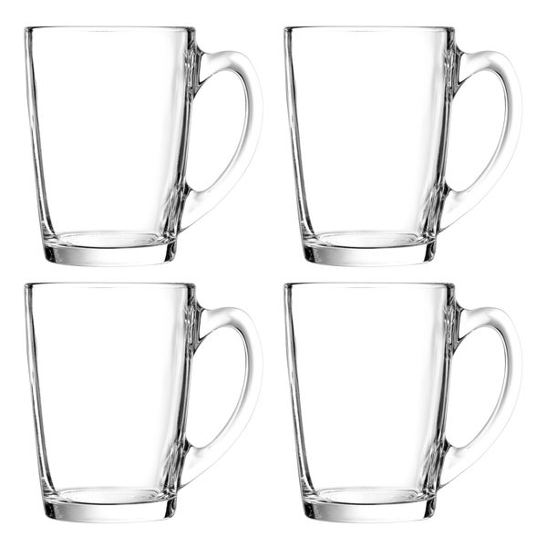 Luminarc Tempered Glass Bullet Shape Coffee Mug 320ml - 4 Pack