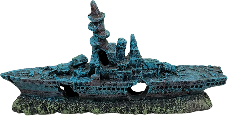 Shipwreck Aquarium Decoration - Fish Tank Sunken Ship Ornament 21cm