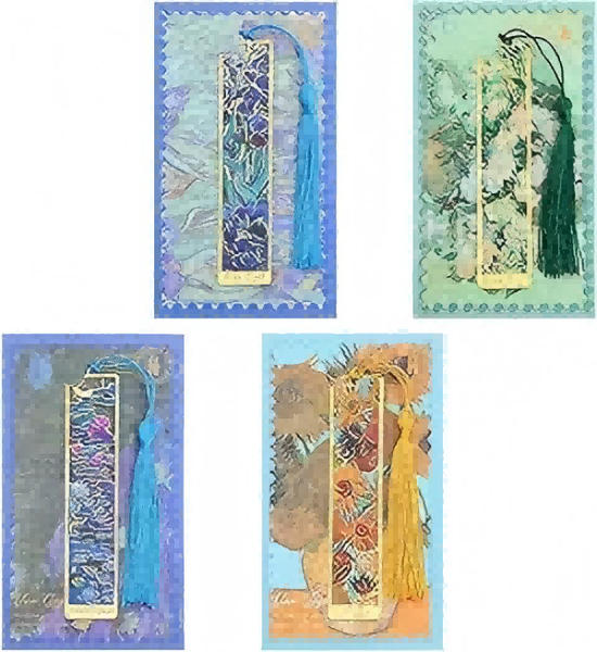 4 -Piece Oil Painting Hollow -Out Bookmarks: A Blend of Art and Creativity