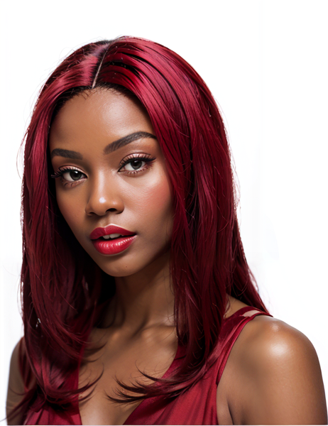 Red 22inch Human Hair Wig. High Quality 15A Graded Human Hair for Women.