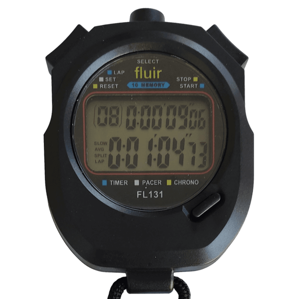 Fluir 10 Memory Dual Row Professional Stopwatch with Lanyard