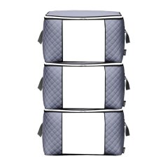 Large Closet Organizer Storage Bags for Bedding Blankets Clothing-3 - Pack
