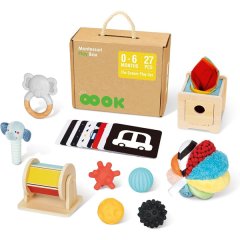 TookyToy - Montessori Activity Box "The Sensory" Baby Playset - 0-6 Months