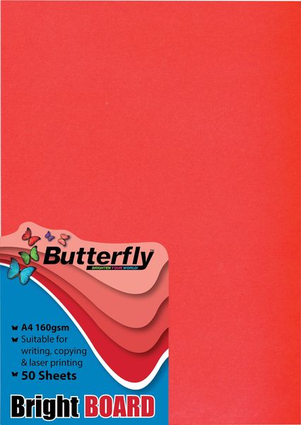 Butterfly A4 Bright Board 50s - Red