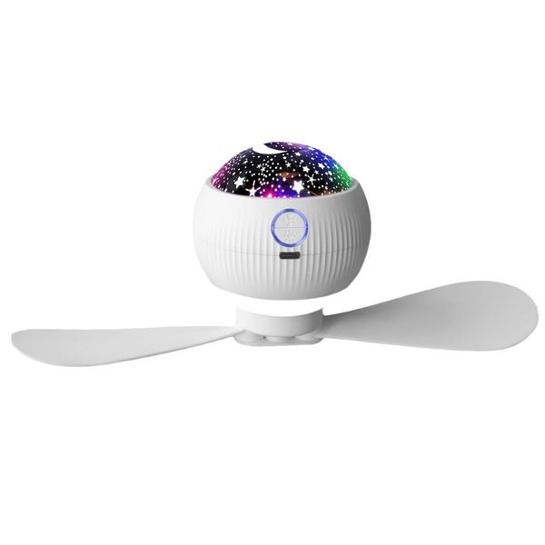 2in1 Outdoor Camping Fan Light with Starry Projection &amp; Emergency Lighting
