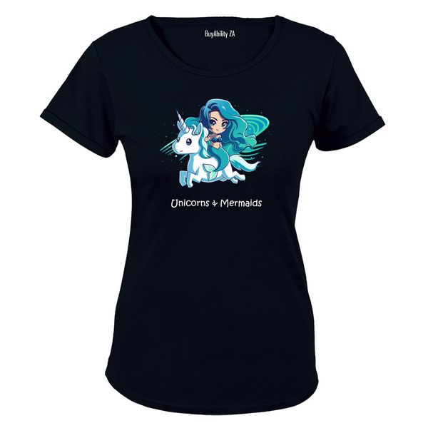 Unicorns and Mermaids - Ladies - T-Shirt - White