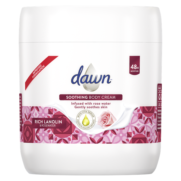 Dawn Rich Lanolin and Rose Water Silky Body Cream for Soft Skin 400ml