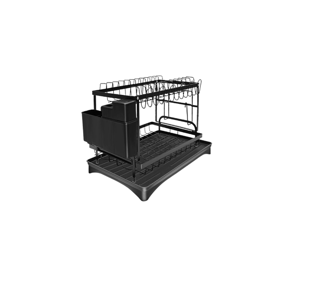 Household Black Two Layered Dish Drying Rack