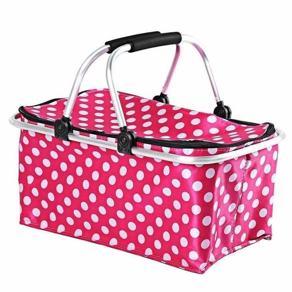 Collapsible Picnic Basket - Red