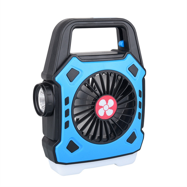 Portable Camping Fan with Light Usb Charging Hanging Tent Light Blue