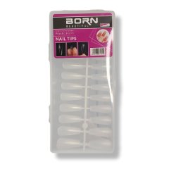 Coffin – Medium Full Cover Soft Gel Clear Matte Nail Tips – 240 Piece– Box
