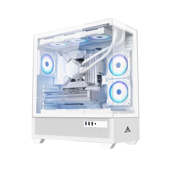 HESTART A7 White Fantasy Mirage Gaming Chassis - RGB Tempered Glass Case