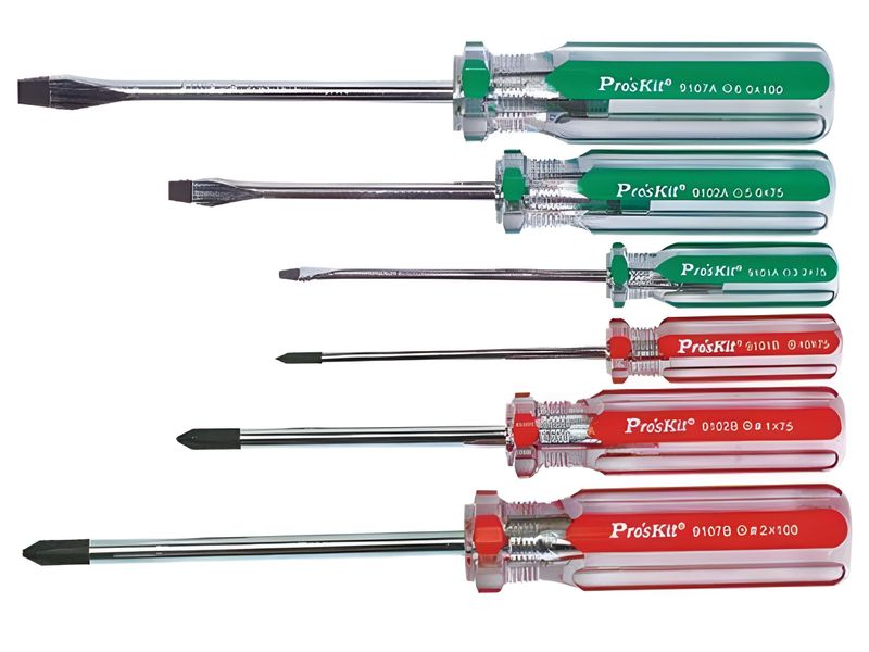 PRK SW-9106: 6-Piece Line Color Screwdriver Set - Durable &amp; Ergonomic