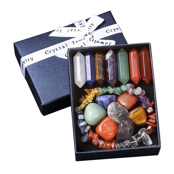 7 Chakras Crystal Stone Gift Set &amp; Orgone Bracelet-Healing/Reiki/Meditation