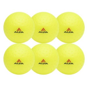Alfa Dimpled Hockey Ball - Fluro Yellow - Set of 6