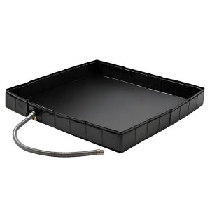 104 cm Portable PVC Square Shower Base with Drainage Hole - Black