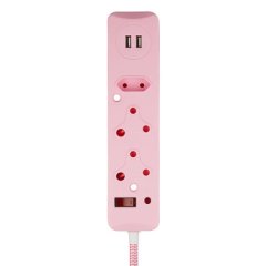 Switched 3-Way Multiplug with USB Ports, Surge Protection &amp; Safety Shutters