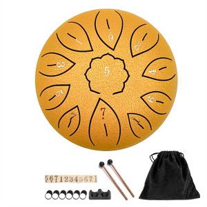 Steel Tongue Drum 11 Notes 6 Inches Chakra Tank Drum Steel Black