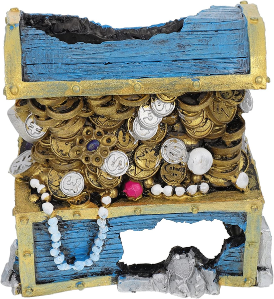 Aquarium Treasure Chest Ornament Resin Treasure Chest Box Hideaway