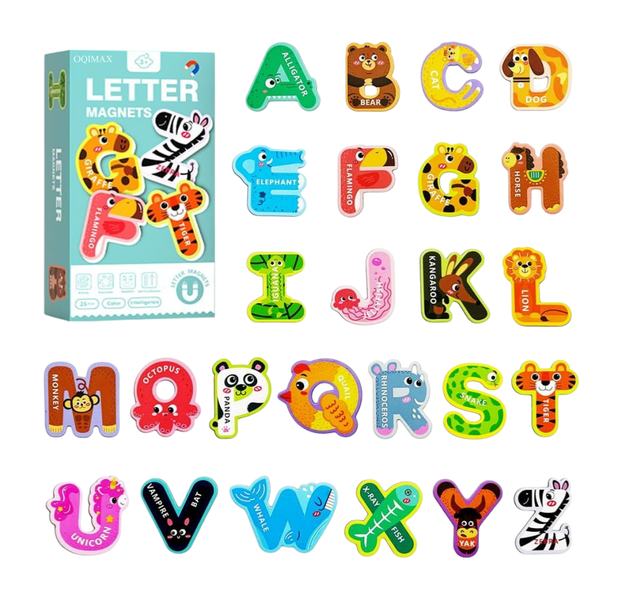 OQIMAX Magnetic Letters, Alphabet ABC Fridge Magnets, 26 Uppercase
