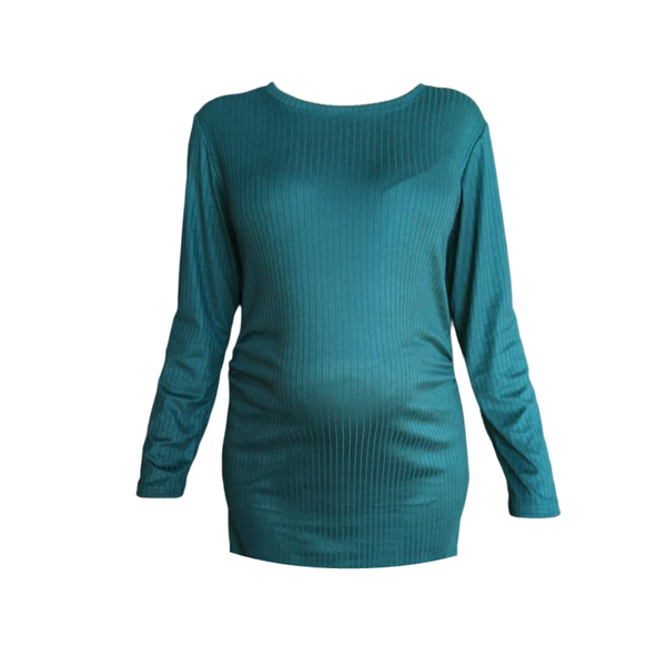 Maternity - SlimFit Style - Casual Blouse - Long Sleeve-Up to 6XL- Botanic Green