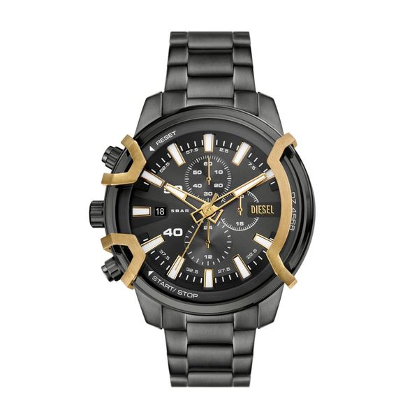 Diesel Griffed Mens Grey Stainless Steel Strap Watch-DZ4668