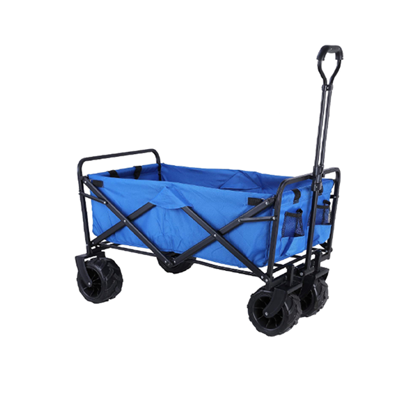 Folding Outdoor Utility Wagon - Large Wide Wheel - Blue